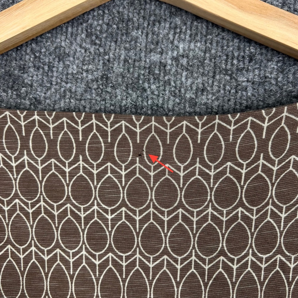 Toad&Co A-Line Dress Womens XL Brown Good Geometric V-Neck Organic Cotton Blend - Picture 6 of 8